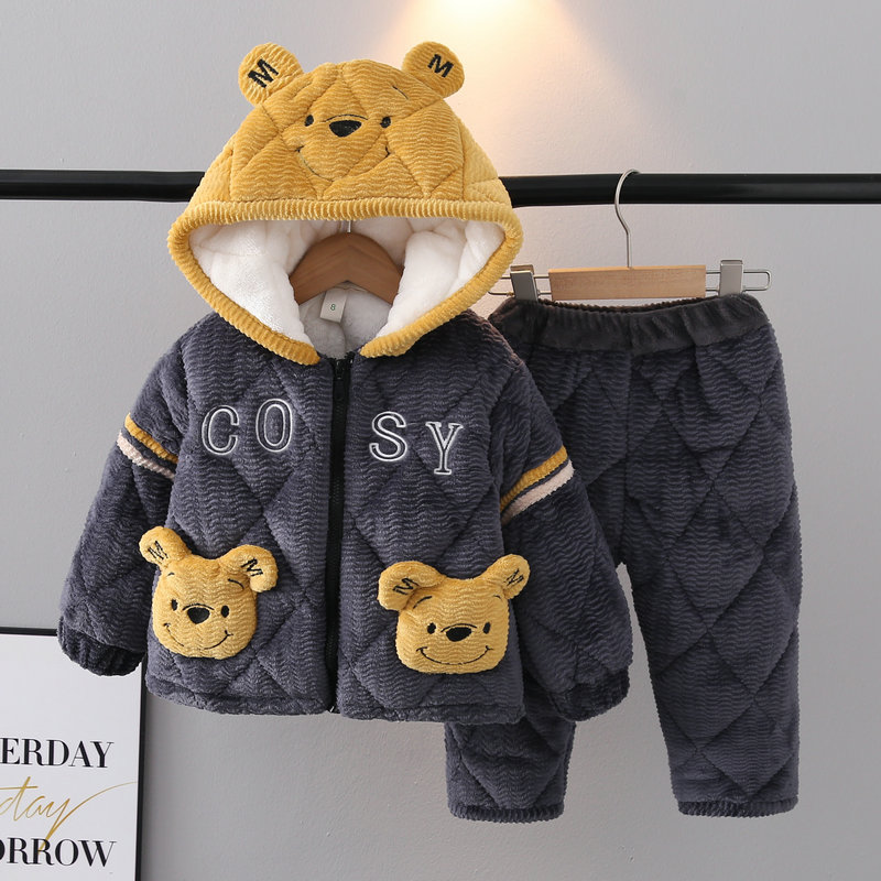 聚酯纤维儿童睡衣蛋糕绒休闲冬季