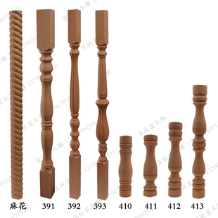 东阳木雕小红书中古置物架支架车木麻花柱圆罗马柱立柱廊桥元宝柱