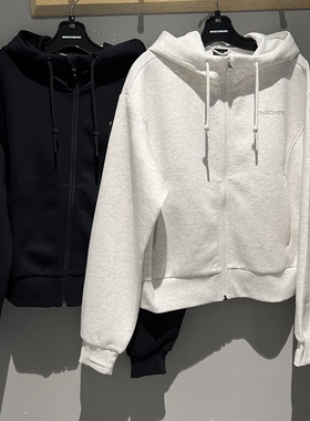 Skechers斯凯奇春秋新品宽松短款连帽针织运动女外套卫衣P125W022