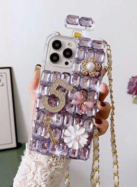 Luxury Diamond Rhinestone Perfume Bottle Case for iPhone 16 13 14 12 15 17 Pro Max Plus Phone Cover
