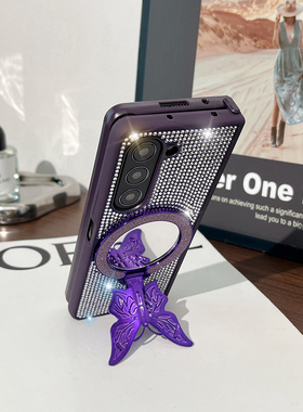 Unique Diamond Bling Mirror butterfly bracket Phone Case Cover For Samsung Galaxy Z Fold 7 6 5 4 3