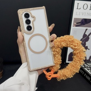 Shiny Galaxy Fold Phone For Cover Shockproof Magnetic Case Samsung Bordered Rhinestone