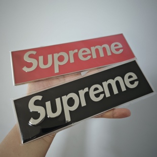 国内现货 Supreme 25FW BOX LOGO CAR EMBLEM 金属镀铬车标装饰贴
