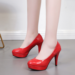 空姐空乘面试高跟鞋礼仪鞋黑色工作鞋女细跟粗跟职业大码高跟女鞋