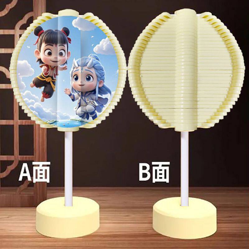 旋转京剧脸谱手摇螺旋树棒棒糖材质解压棒摆件玩具哪吒旋转棒棒糖
