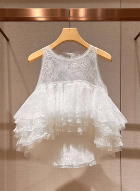 2025春季新款设计感小众重工蕾丝气质百搭无袖背心女上衣R100302D