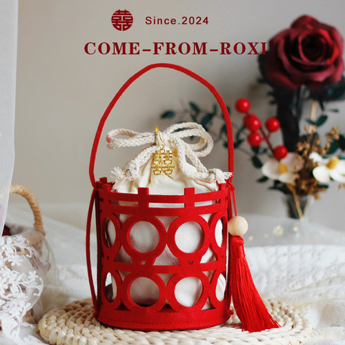 新中式复古红毛毡2024新品