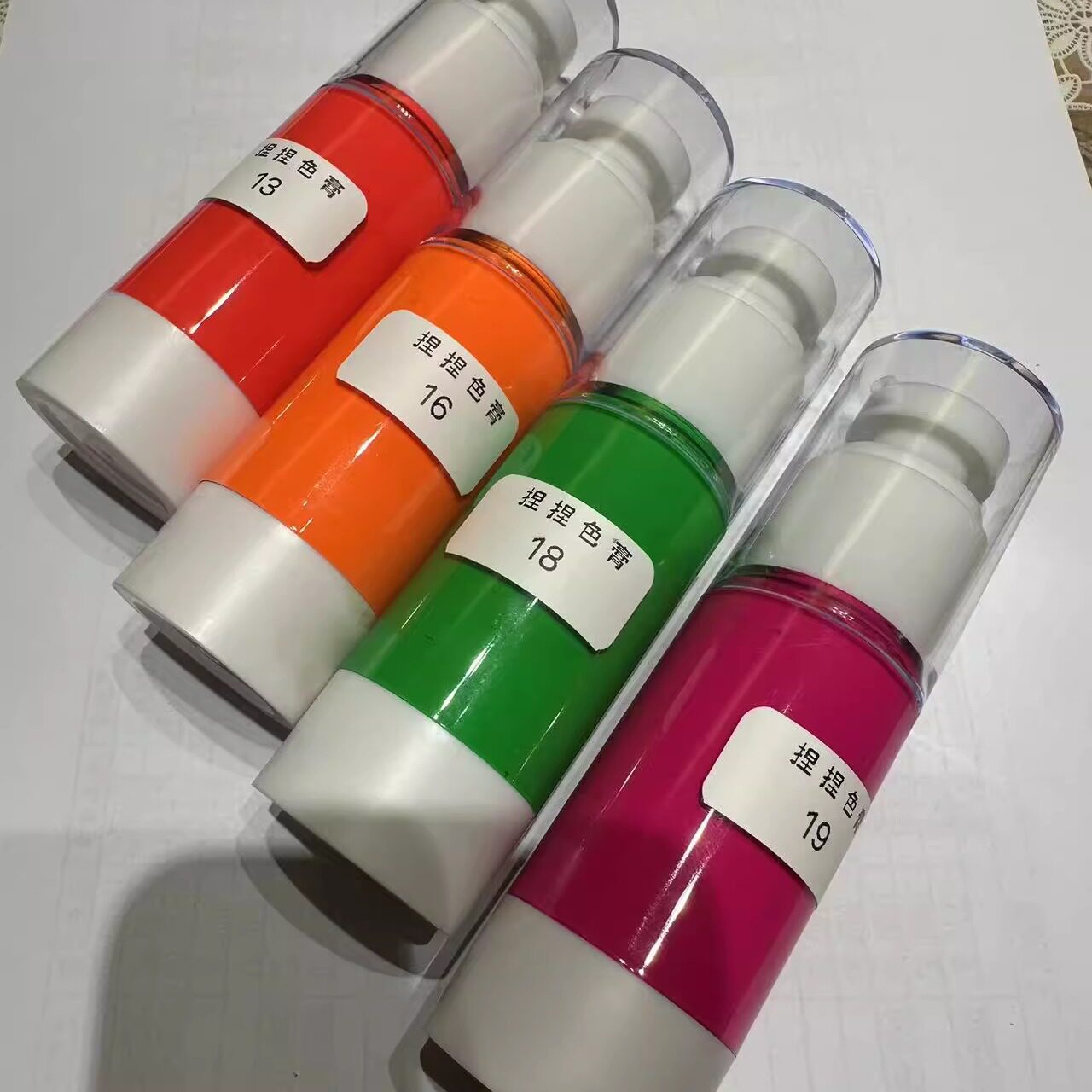 捏捏乐硅胶色膏荧光色系手工diy高浓度色浆AB硅胶着色调色不色沉