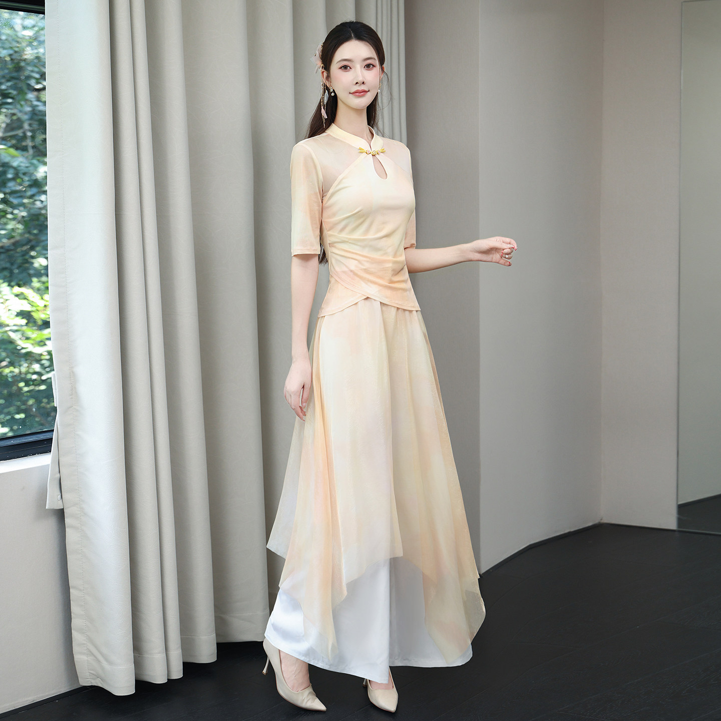 秋冬国风高端足疗技师工作服套装