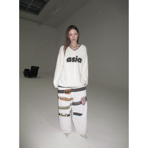 FOURFORTY ASIA HAIR SWEATER 亚洲雄风 软糯提花两色毛绒毛衣