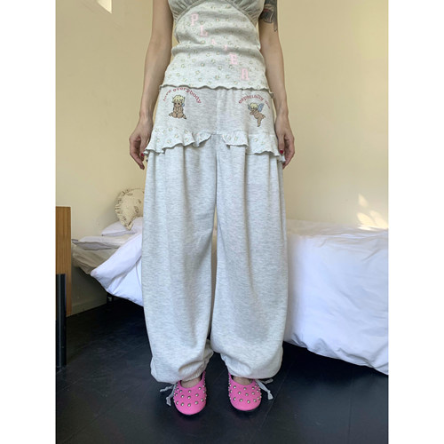 FOURFORTY ANGEL LOVE SKIRT PANTS 自爱天使碎花华夫格灯笼裙裤