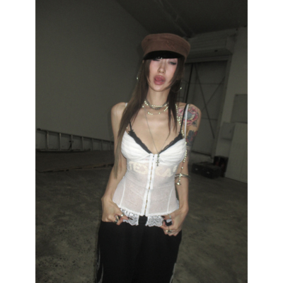 FOURFORTY TEXAS COWBOY TOP 法式蕾丝宫廷束腰吊带