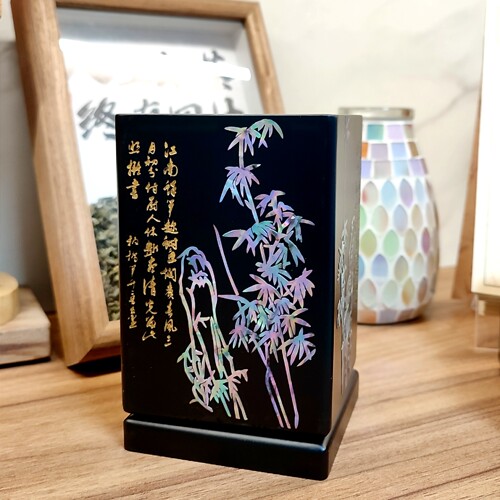螺钿漆器笔筒送老师书房办公桌面摆件国风教师节礼物可定制小礼品