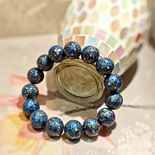 一物一拍非遗漆器螺钿犀皮漆手工大漆珠朱砂手串汽车挂件漂漆葫芦