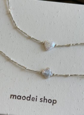 爱心淡水珍珠泰银足银手链