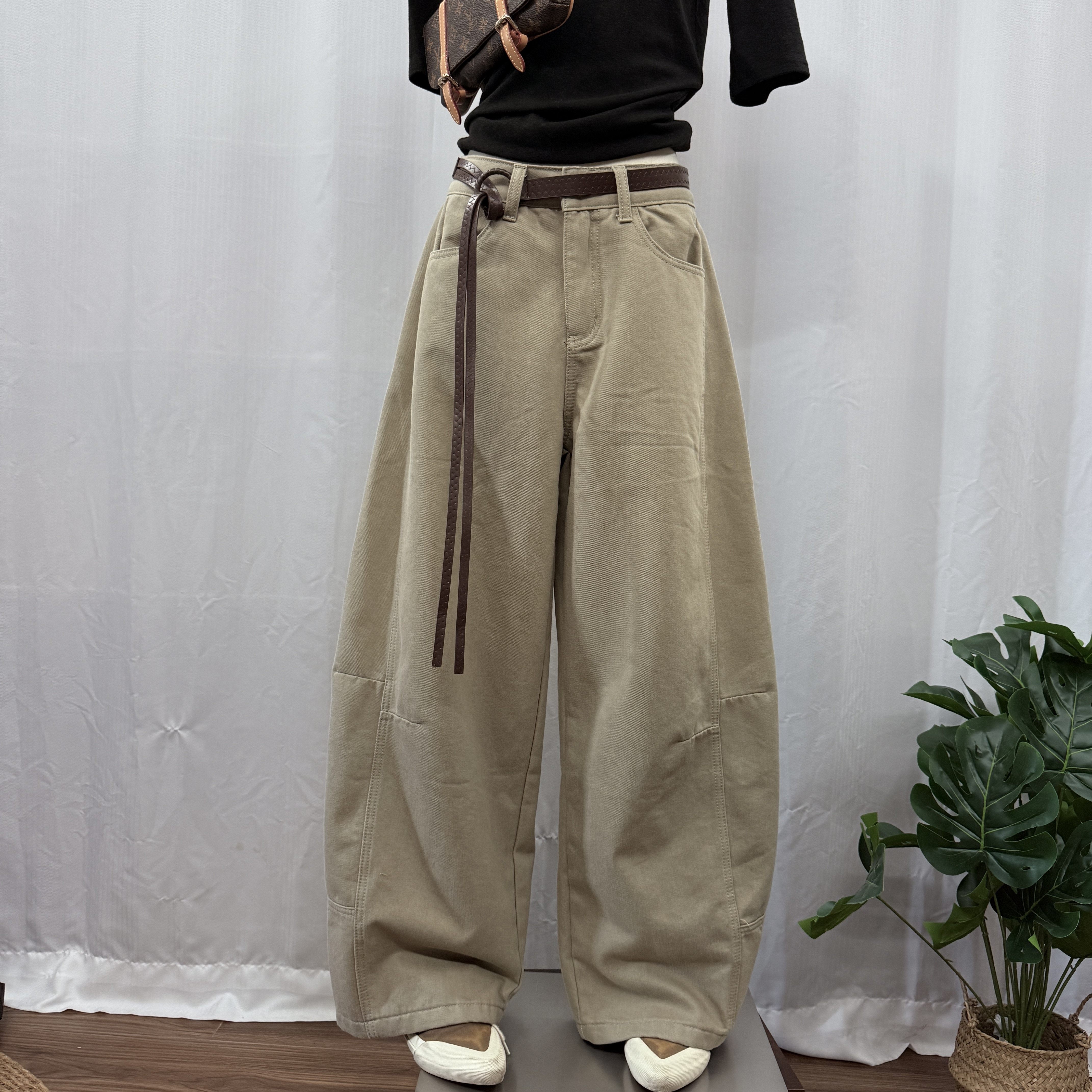 特价JEANS 6072 秋季2025抓毛新款百搭高腰阔腿弯刀裤长裤女,女装/女士精品,牛仔裤,淘宝优惠券,粉丝福利购,淘宝优惠卷