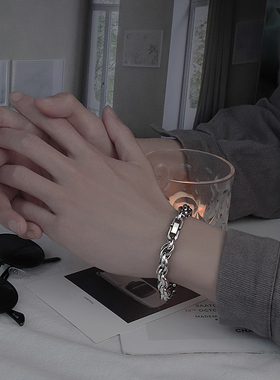 其他男生钛钢未镶钻小众古巴手链