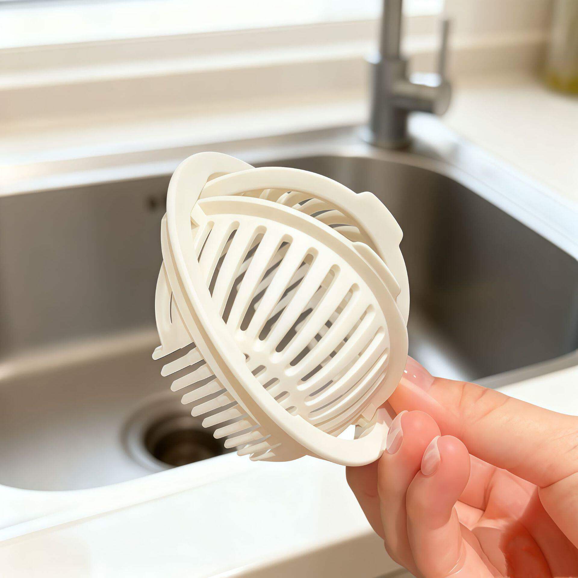 水槽快倒沥水提篮带提手厨房剩饭剩菜残渣过滤防堵下水网防脏手网