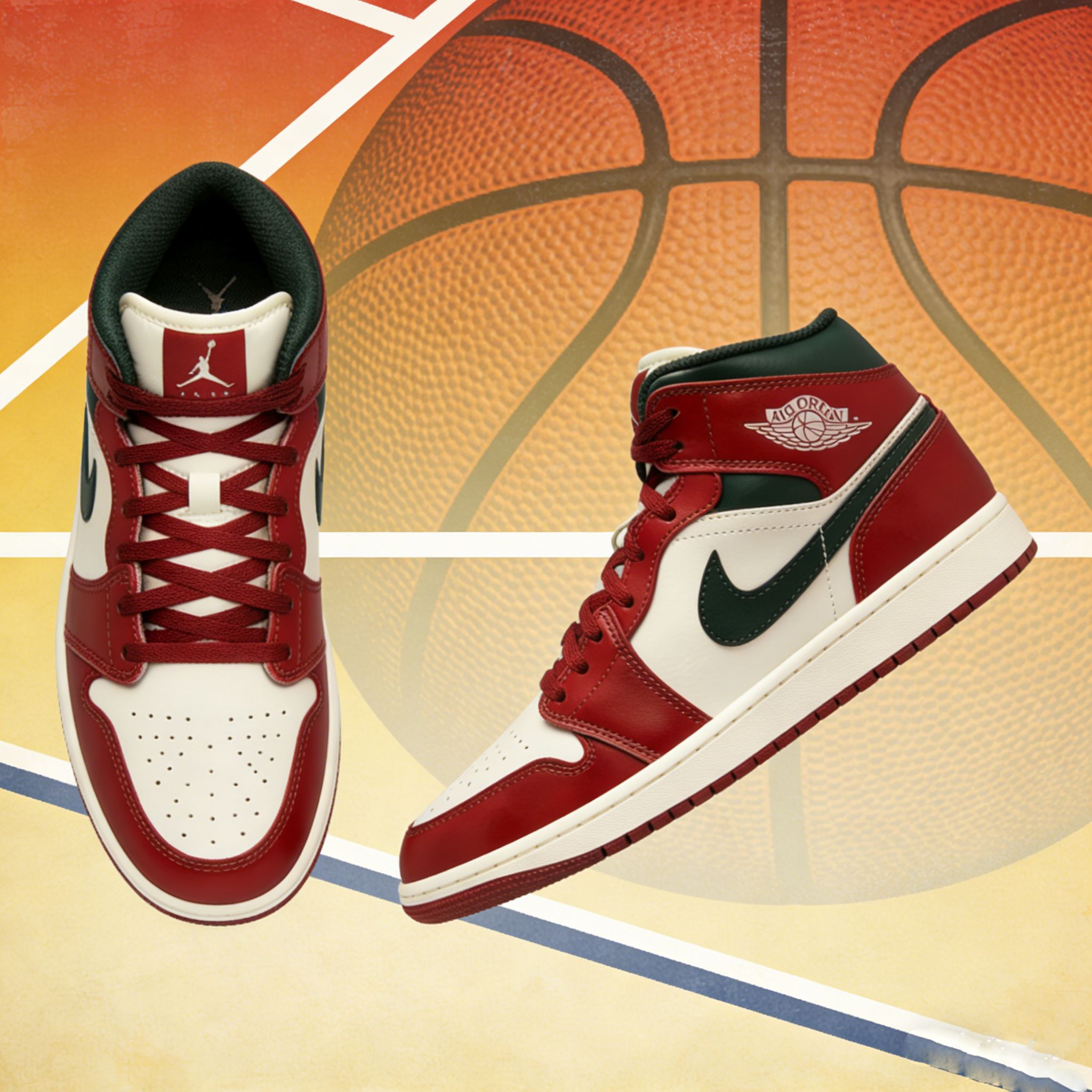 AIR JORDAN 1 MID 休闲复古中高帮AJ1 男女情侣鞋DQ8426-105,运动鞋new,运动休闲鞋,淘宝优惠券,粉丝福利购,淘宝优惠卷