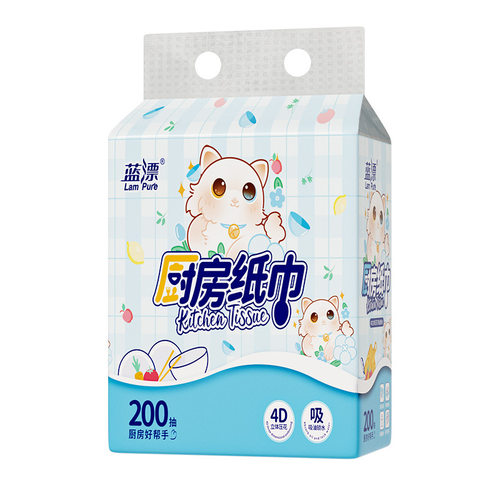 蓝漂工厂厂家厨房纸巾悬挂纸抽纸吸水纸5提箱装去油湿巾家居