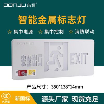 东君集中电源A型应急照明灯 DC36V应急指示牌不锈钢超薄标志灯