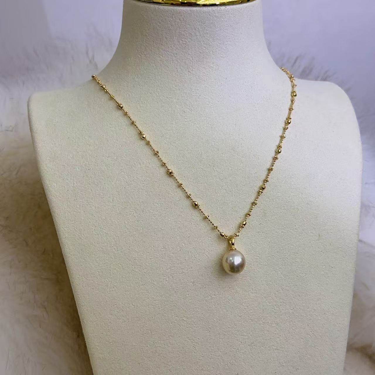 【六月粉丝专享】奶油金珠仙女链海水珍珠10-11mm 纯银S925,珠宝/钻石/翡翠,其他,淘宝优惠券,粉丝福利购,淘宝优惠卷