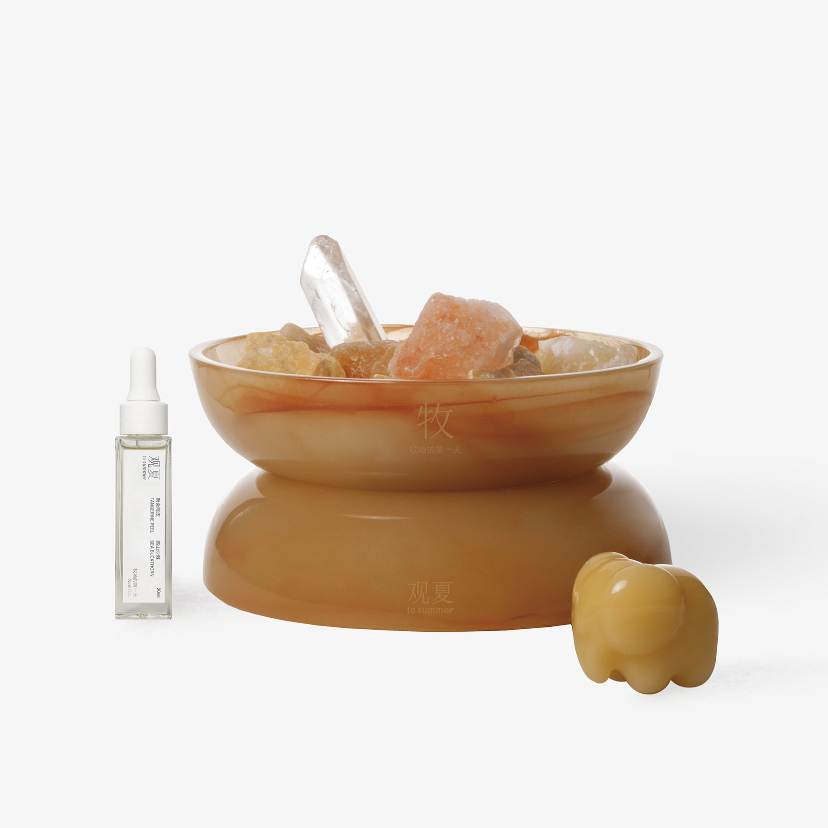 正品观夏入昆仑晶石香氛礼盒扩香石无火香薰精油高级感生日送礼物