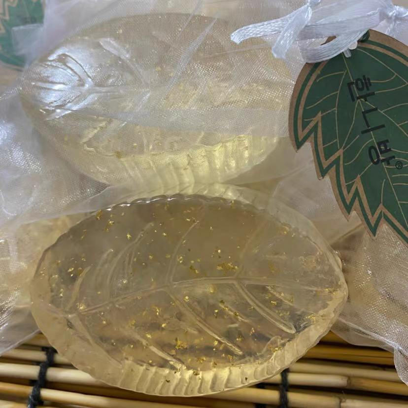 韩国好物树叶金箔皂香水皂洗脸洗手剃须沐浴储物留香3个包邮