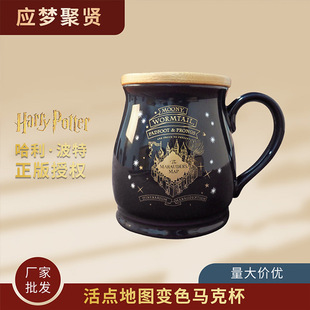 华纳哈利波特活点地图热水温感变色马克杯居家日用杯子陶瓷杯魔法