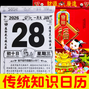 日历2026年新款知识手撕挂历生活常识可撕月份牌老式马年日历牌