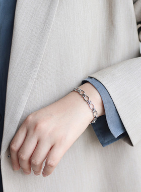 饰品欧美风法式百搭钛钢银色手链