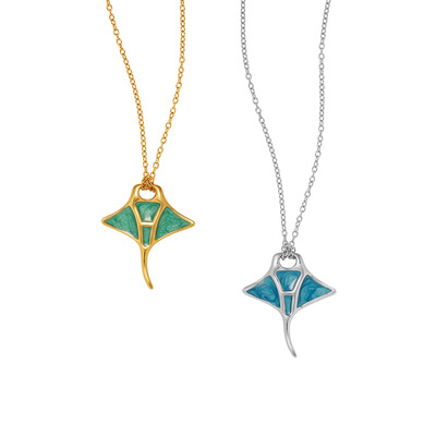 Manta魔鬼鱼海洋系列项链马尔代夫度假风毛衣链钛钢鲸雨饰品XL662