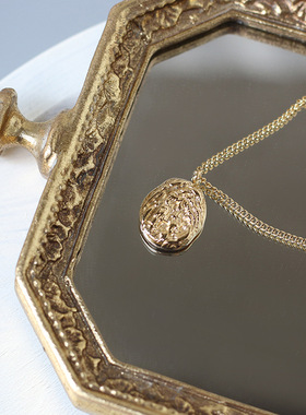 小众质感不规则钛钢18k金锁骨链