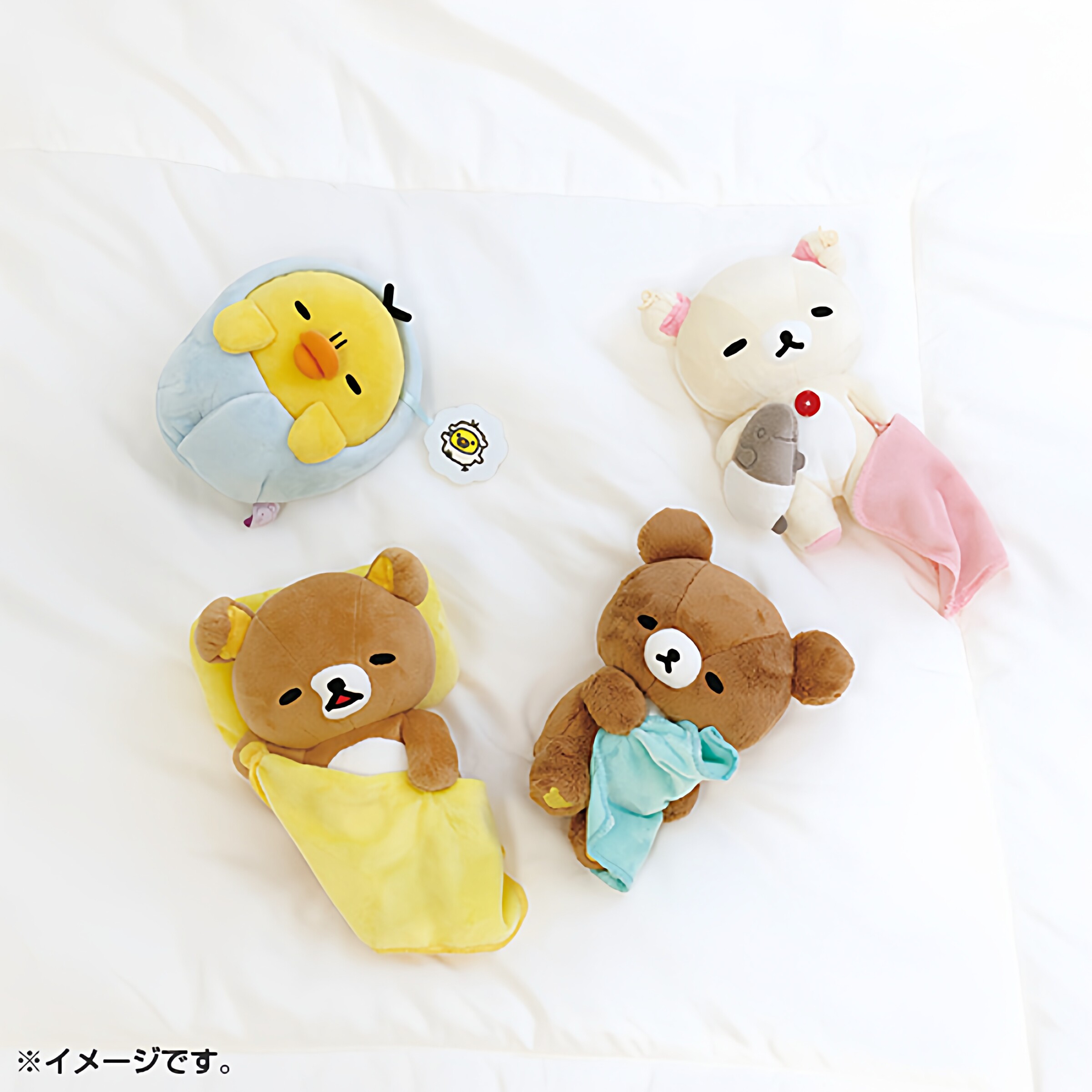 日本正版san-x轻松熊小黄鸡蜂蜜熊睡觉系列可爱毛绒公仔玩偶 现货