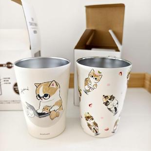 日本采购mofusand不锈钢双层2用保温保冷杯咖啡杯水杯 现货