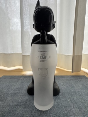 三得利万志磨砂白啤酒杯水杯玻璃杯全新带盒