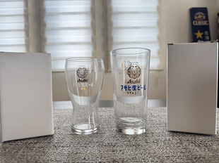 现货实拍限量款朝日asahi夫妻啤酒对杯啤酒杯直饮杯水杯日本产