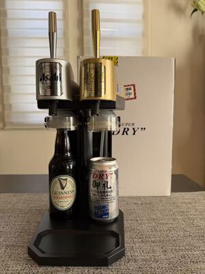 新货到实拍全新带原装盒日本SUPER DRY双头啤酒机