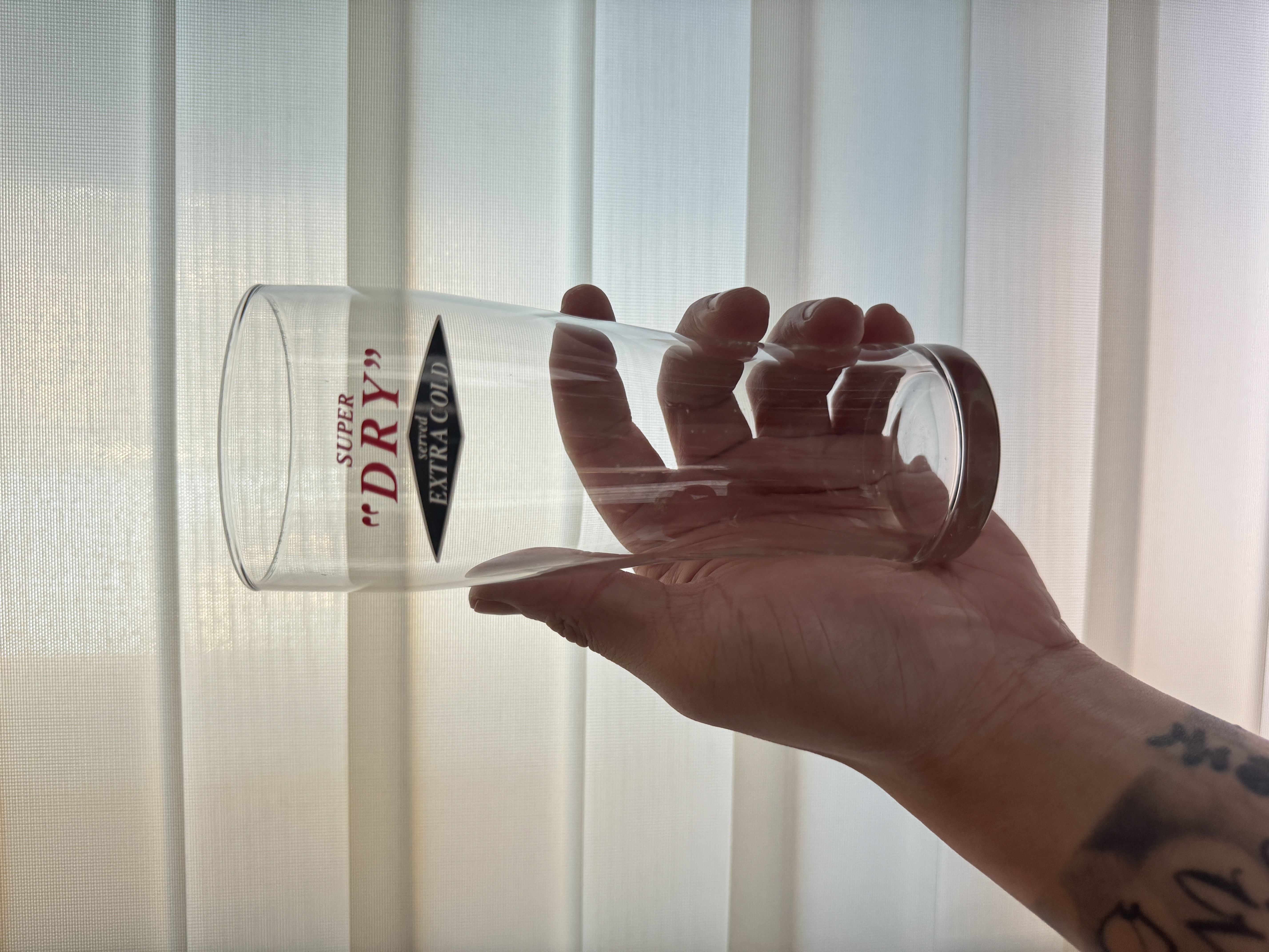 日本产正版 asahi 超日 superdry  冷冻直饮杯啤酒杯超薄杯无盒