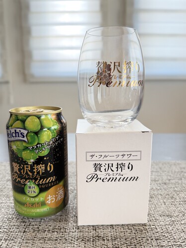 新品上市日本Welch's搾りPremium马斯卡廷果酒进口玻璃杯水杯