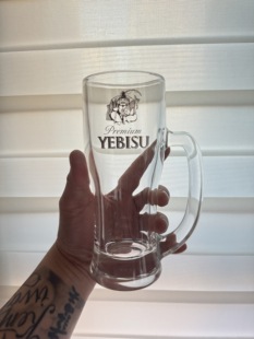 稀缺惠比寿福神扎啤杯啤酒杯水杯日本产全新无盒大容量