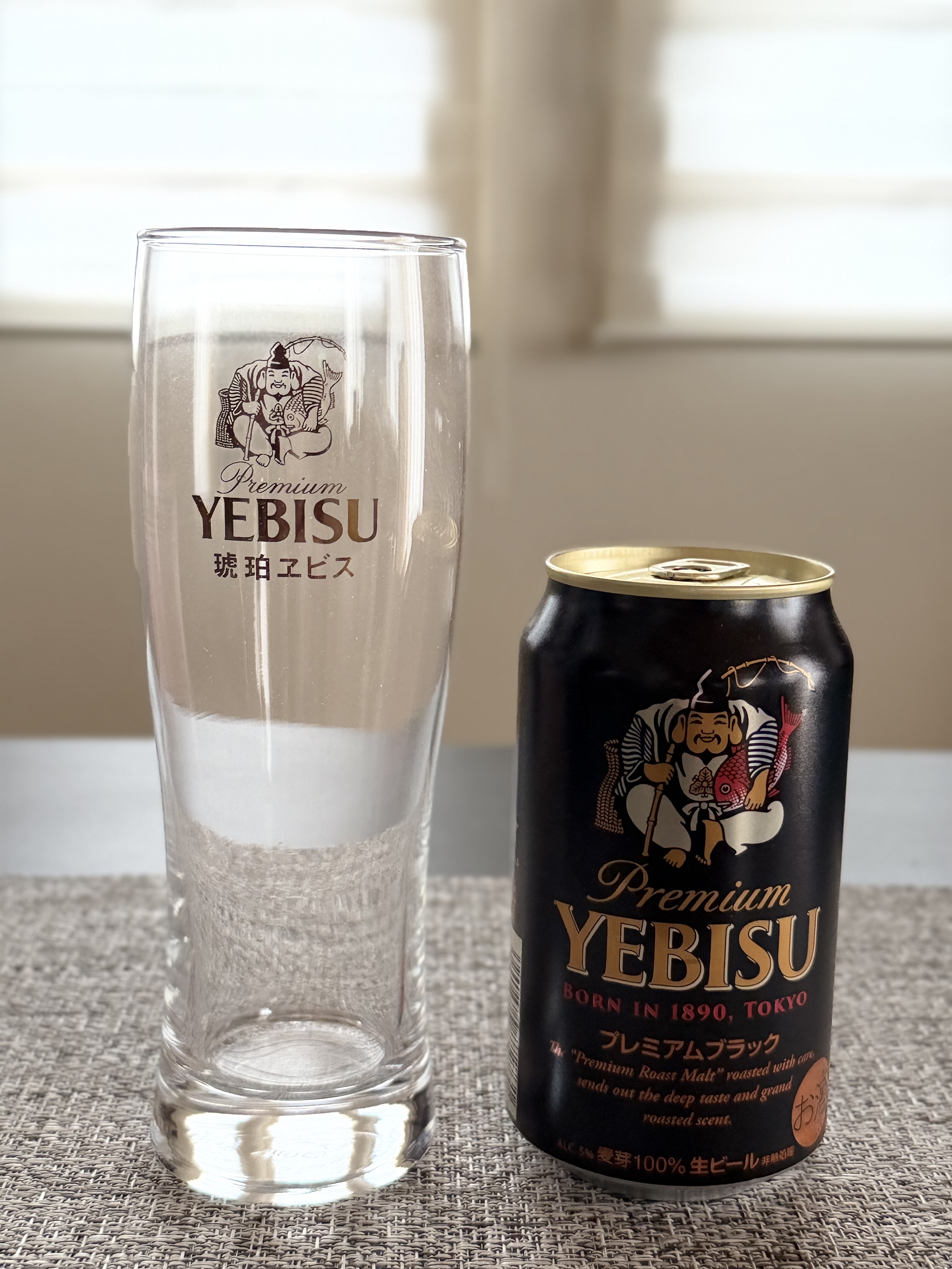 全新广告款日本YEBISU惠比寿Premium琥珀啤酒杯