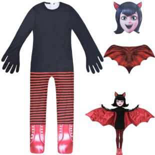 万圣节儿童服装精灵旅社梅菲斯公主服装吸血鬼cos扮演蝙蝠女侠