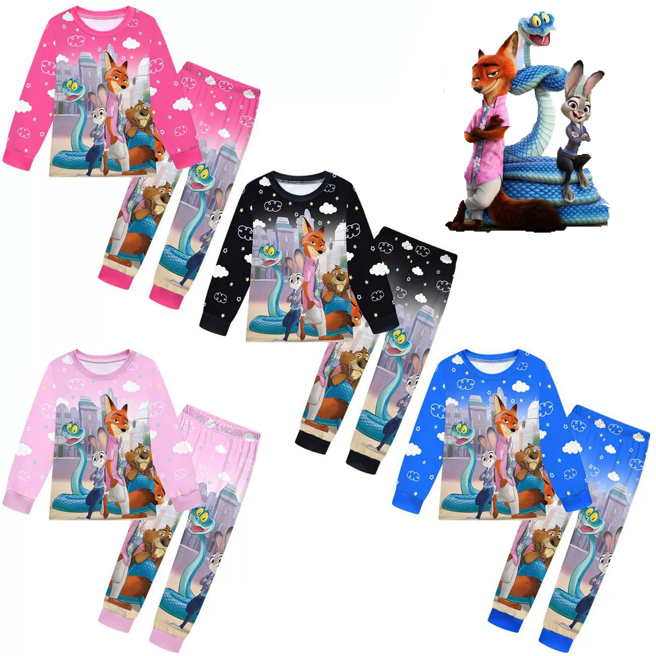 疯狂动物城2盖瑞蛇朱迪尼克卡通儿童长袖长裤睡衣孩子家居服套装,童装/婴儿装/亲子装,家居服套装,淘宝优惠券,粉丝福利购,淘宝优惠卷