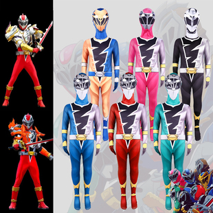 骑士龙战队龙装者VS鲁邦连者VS巡逻连者紧身衣英雄cos炎之铠甲服