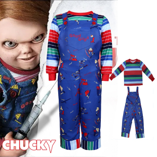 第二季cosplay万圣节服装背带裤恰吉Chucky表演cos恰吉鬼娃儿童孩