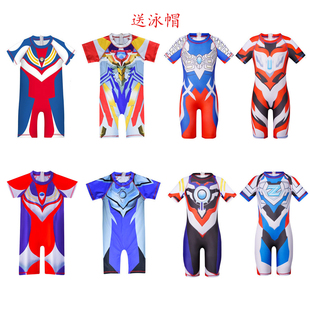 奥特曼泳衣游泳衣男童赛罗泽塔欧布迪迦捷德男宝儿童男孩宝冲浪服