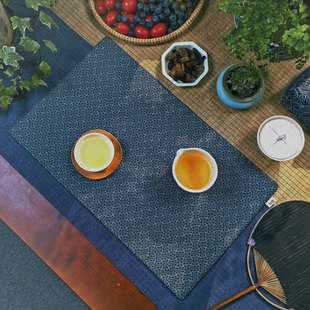 棉麻印花吸水小茶垫复古中式禅意茶席一人干泡茶布艺桌垫喝茶桌布