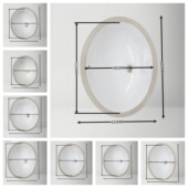 陶瓷椭圆形台下盆嵌入式 多尺寸酒店卫生间阳台洗手盆阳台洗脸盆