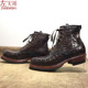 2G私人订制尼罗鳄鱼皮挪威缝工艺马丁靴工装 左大师1656 靴